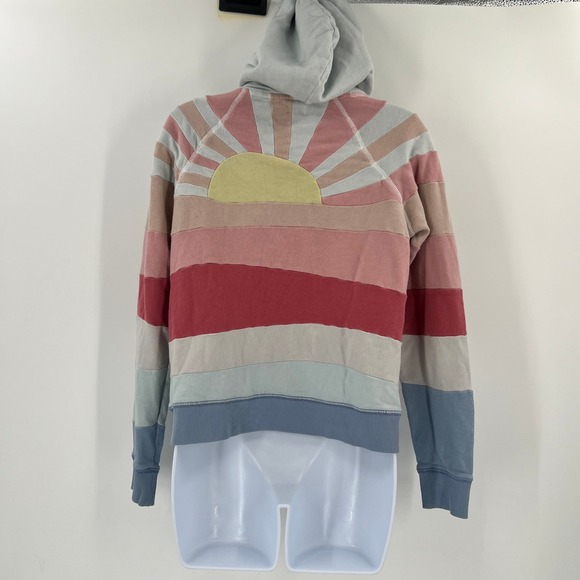 Faherty Women Size Small Soleil Organic Cotton Patchwork Hoodie Sweatshirt - Picture 11 of 11